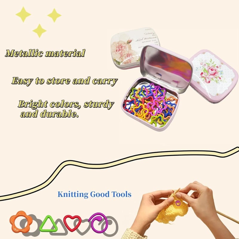 wonofa 50 Pcs Star Metal Stitch Markers, Knitting Stitch Markers Colorful Crochet Stitch Markers with Storage Box for Crocheting Clothing Tag DIY Craft Project(Pentagram-50Pcs) - Image 3